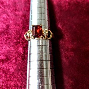 14K Ring with Garnets & Diamonds - 50% Discount + Free Shipping